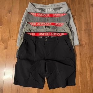Lot of 4 Under Armor golf shorts. Size 40.